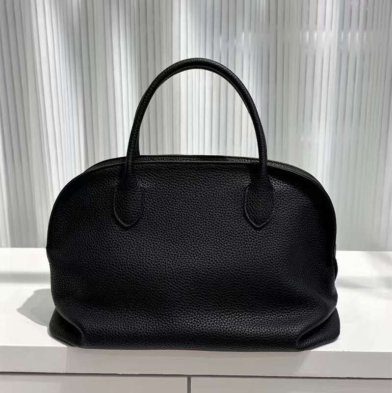 Women's Bags new light luxury top layer cowhide pleated hand-held with trendy texture and versatile temperament, large capacity women's bag