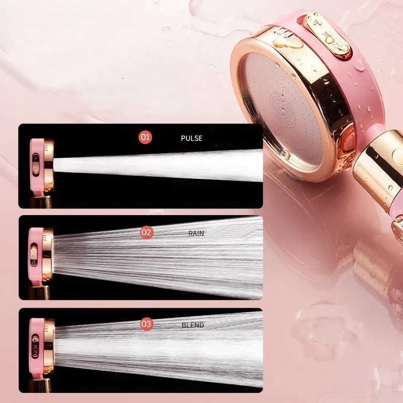 Three-speed Adjustment 360 Degree Rotation with One Key To Stop Filter Shower Head Water Saving Rainfall Round Spray NozzleM251120