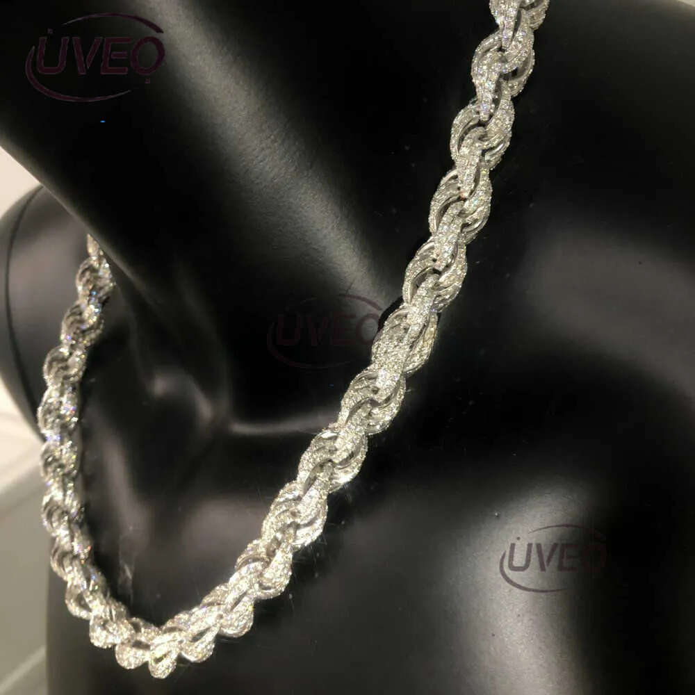 Twisted Moissanite S 10k 14k Solid Gold Hip Hop Men Jewelry Cuban Necklace Iced Out Vvs Dia Rope Chain Free delivery