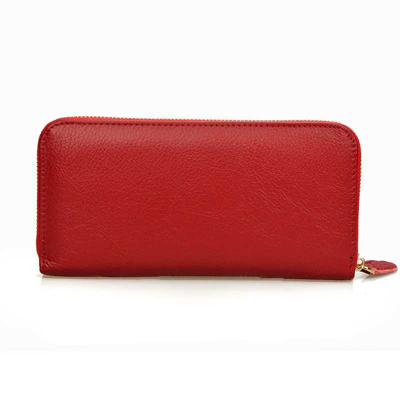 Genuine Leather RFID Blocking Wallet for Women Long Clutch Purse Female Coin Purse Phone Clutch Portefeuille FemmeW251120