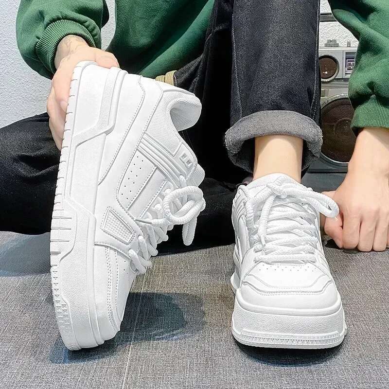 Original 2024 2024 2024 Brand Men's Sneakers Fashion Platform Casual Shoe Skateboard For Men Lace Up Sports White Black Tenis Shoes