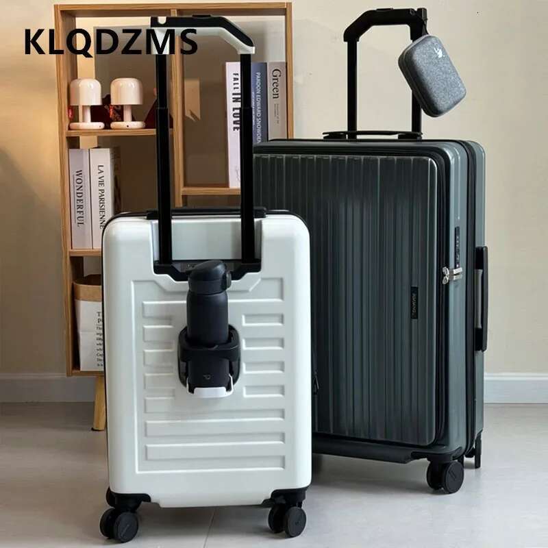 KLQDZMS Travel Lage Side Opening Boarding 20"24 Inch USB Charging Trolley Case ABS+PC Password Box Rolg Suitcase