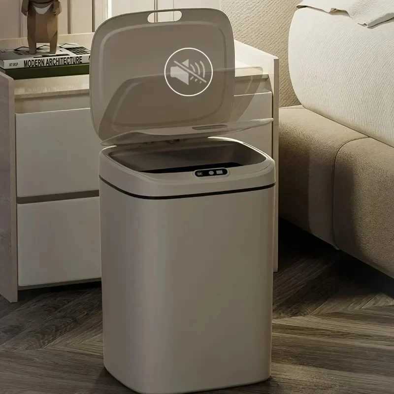 16L Smart Sensor Trash Can Waterproof Garbage Storage Box with Lid Three-sensor Mode USB Bathroom Kitchen Bedroom Wastebasket C251120