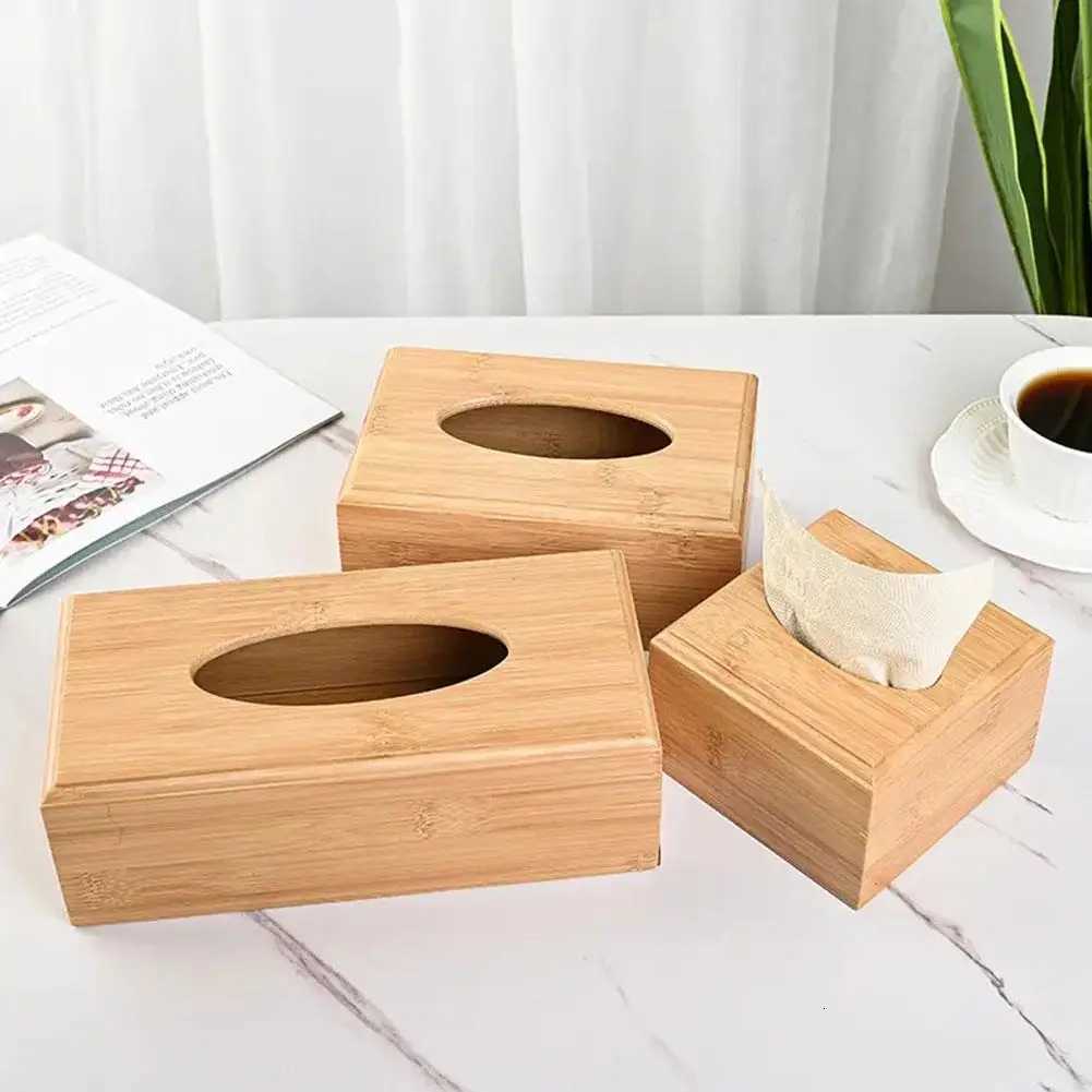 Creative Bamboo Tissue Box Car Home Rectangle Shaped Container Towel Napkin For Home Office Desktop Organize Boxes C251120