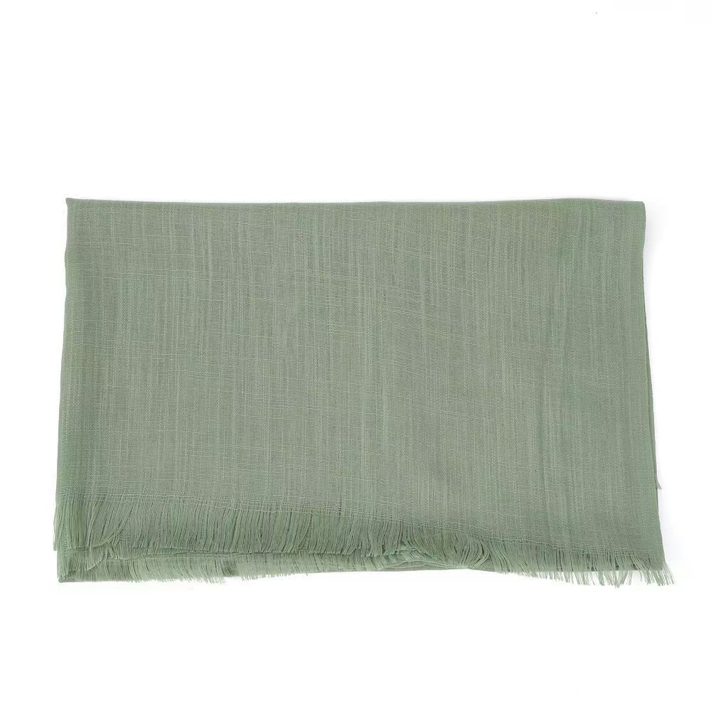 K449 Spring and summer new silk scarf women's fashion sun protection sunshade solid color bamboo cotton neck scarf factory wholesale