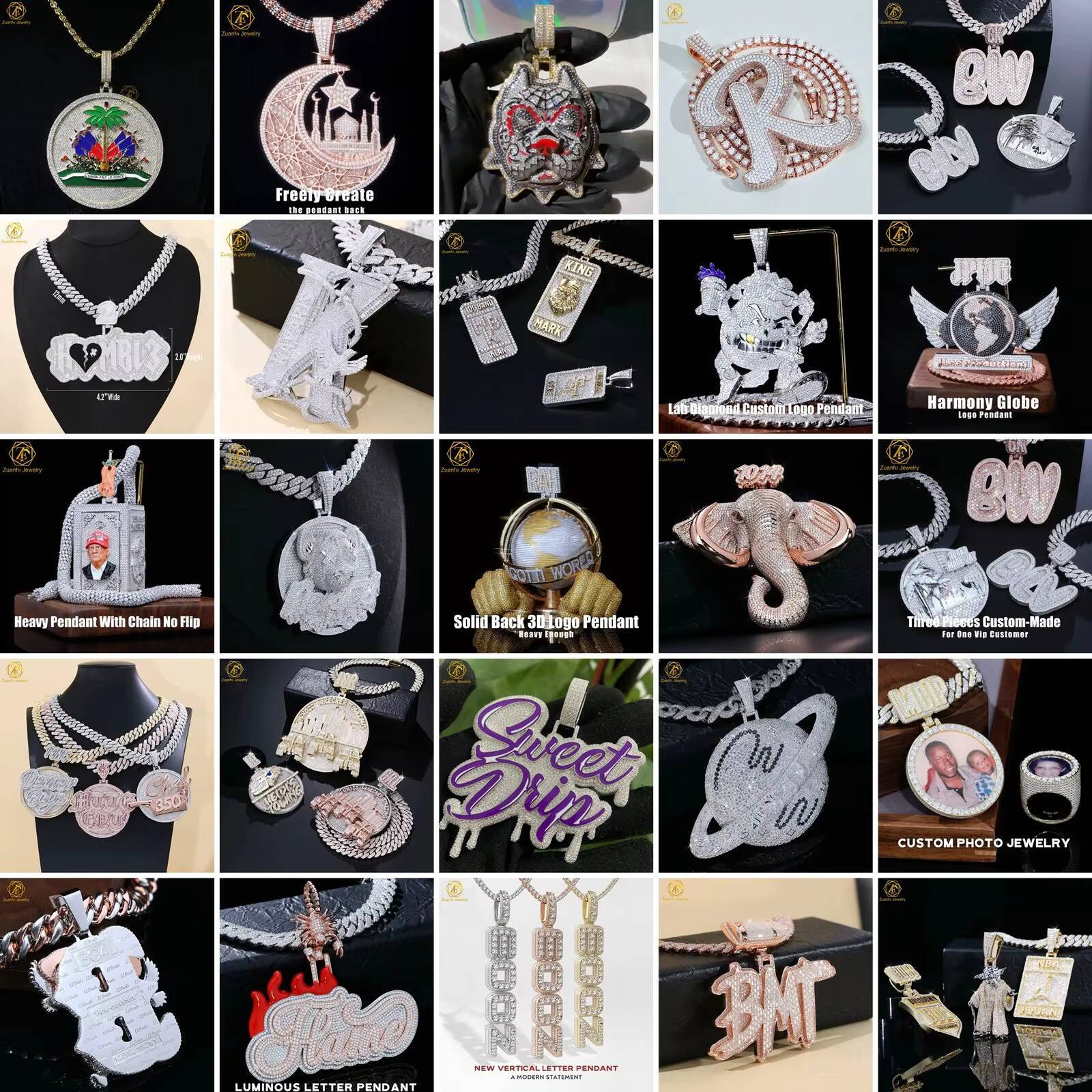 10mm Big Size Cross Diamond Pendant 925 Sterling Silver Iced Out Tennis Cross Hip Hop Mossanite Fine Jewelry Pendant for Men