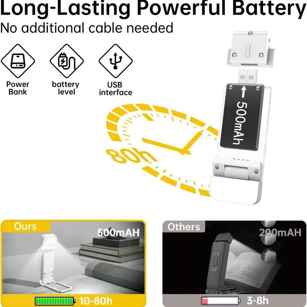 9 LED USB Rechargeable Book Light Bedroom Mini Reading Lamp Portable Clip On Reading Light Kids Read Night Light Clip Book Lamp M251120