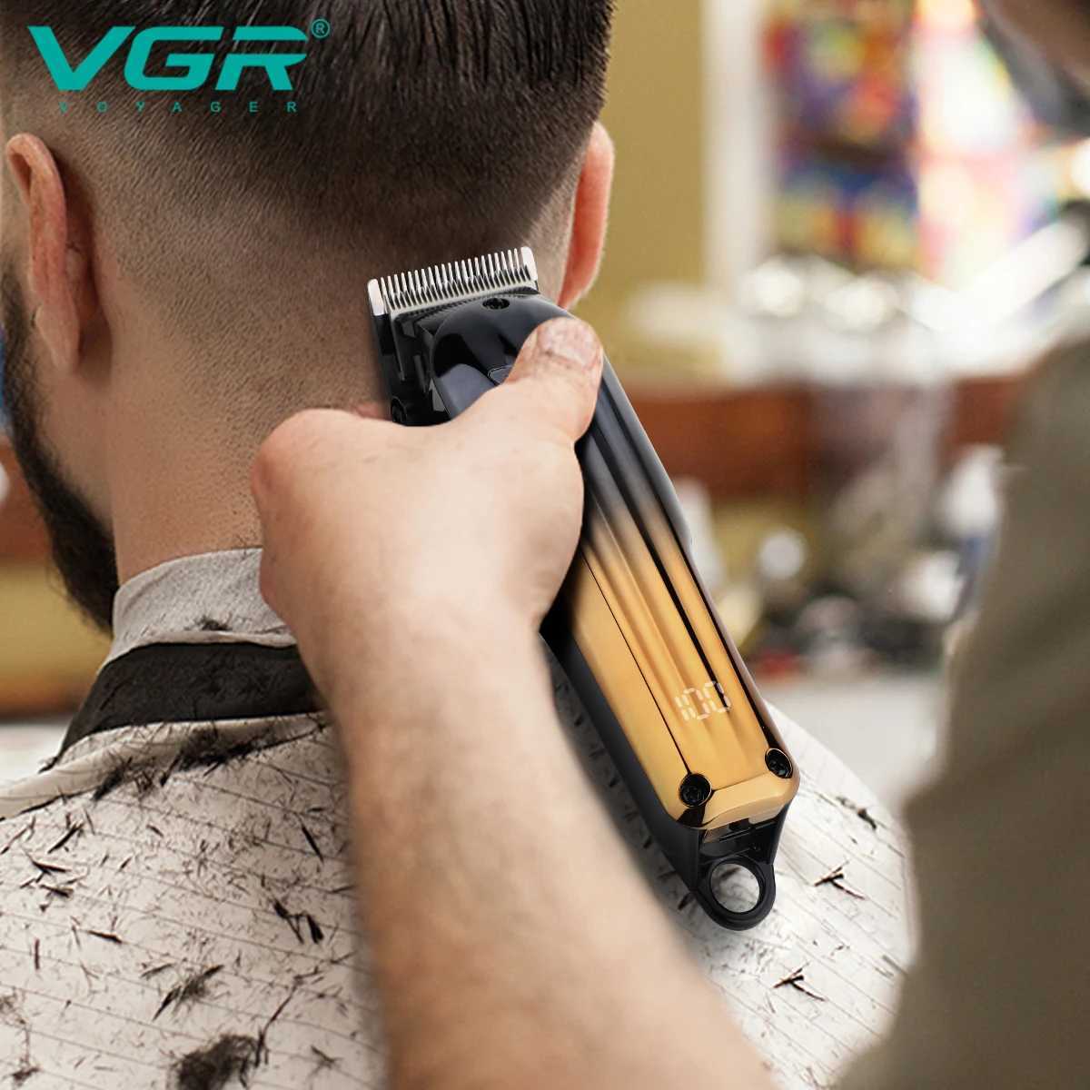 VGR 646 Hair Trimmer Professional USB Hair Clipper Rechargeable Hair Cutting Machine Barber Hair Trimmer Set LED Trimmer for MenT251120