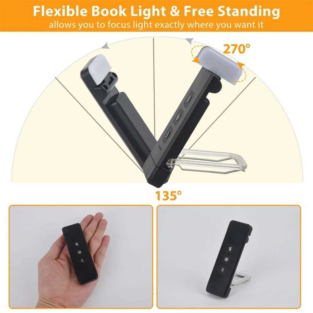USB Rechargeable Bookmark Book Light With Timer Clip-on Reading Light Adjustable Led Read Light Portable Bedside Light Read Lamp M251120