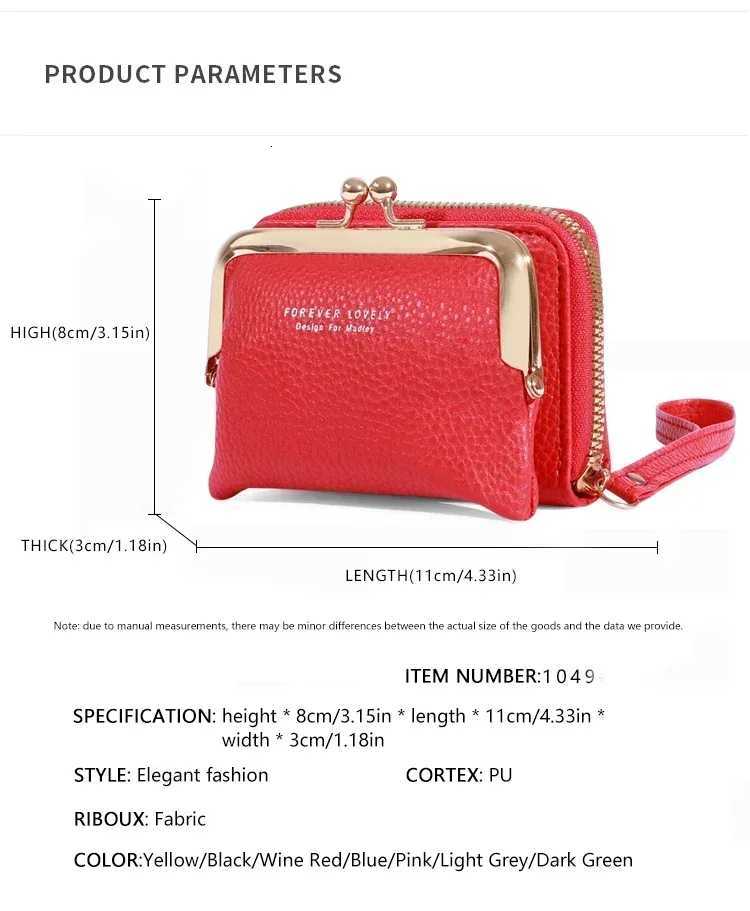 Womens Wallet Fashion Wrist Strap Short Coin Money Wallet Large Capacity Coin Clip Bag Card Positions Card Bag Money ClipW251120