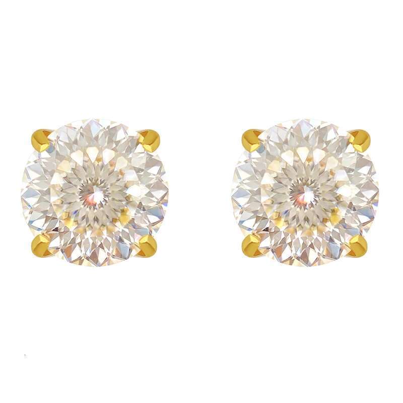 Hip Hop Real D Color Moissanite Stud Earrings For Women BirdNest Cut Sterg Sier Sparkg Earring Birthday Gift Jewelry