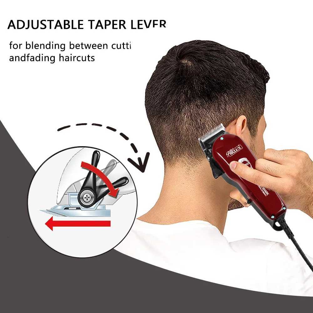WALUX Professional Mens Hair Clipper Classic Red 10W Powerful Corded Trimmer with Adjustable Taper Lever Hair Cutting ToolT251120