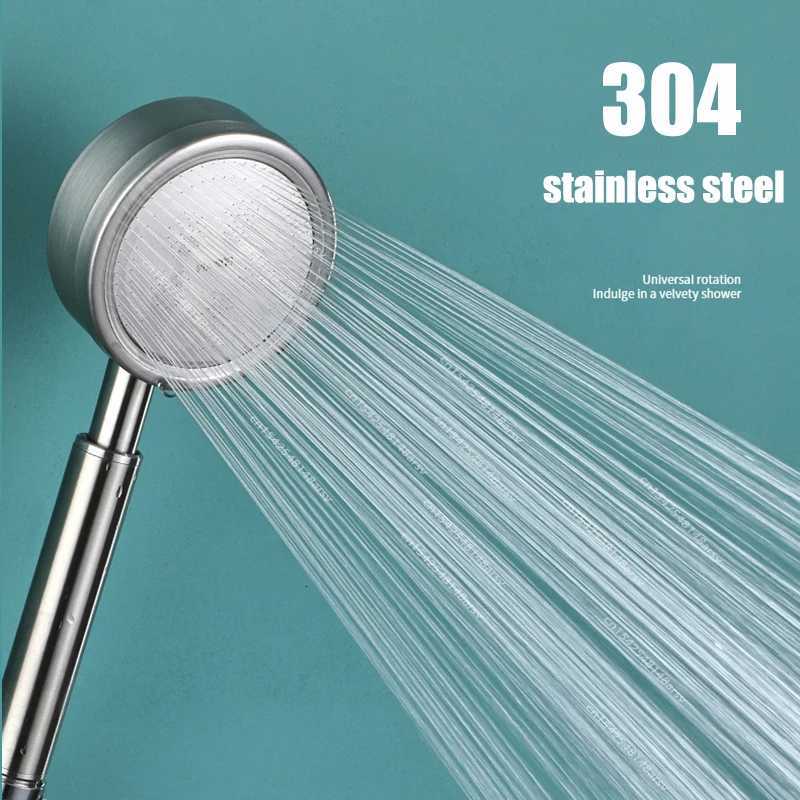 304 Stainless Steel Shower Head High-pressure Handheld Bathroom Wall Mounted Pressurized Water Saving Rainfall Shower HotM251120