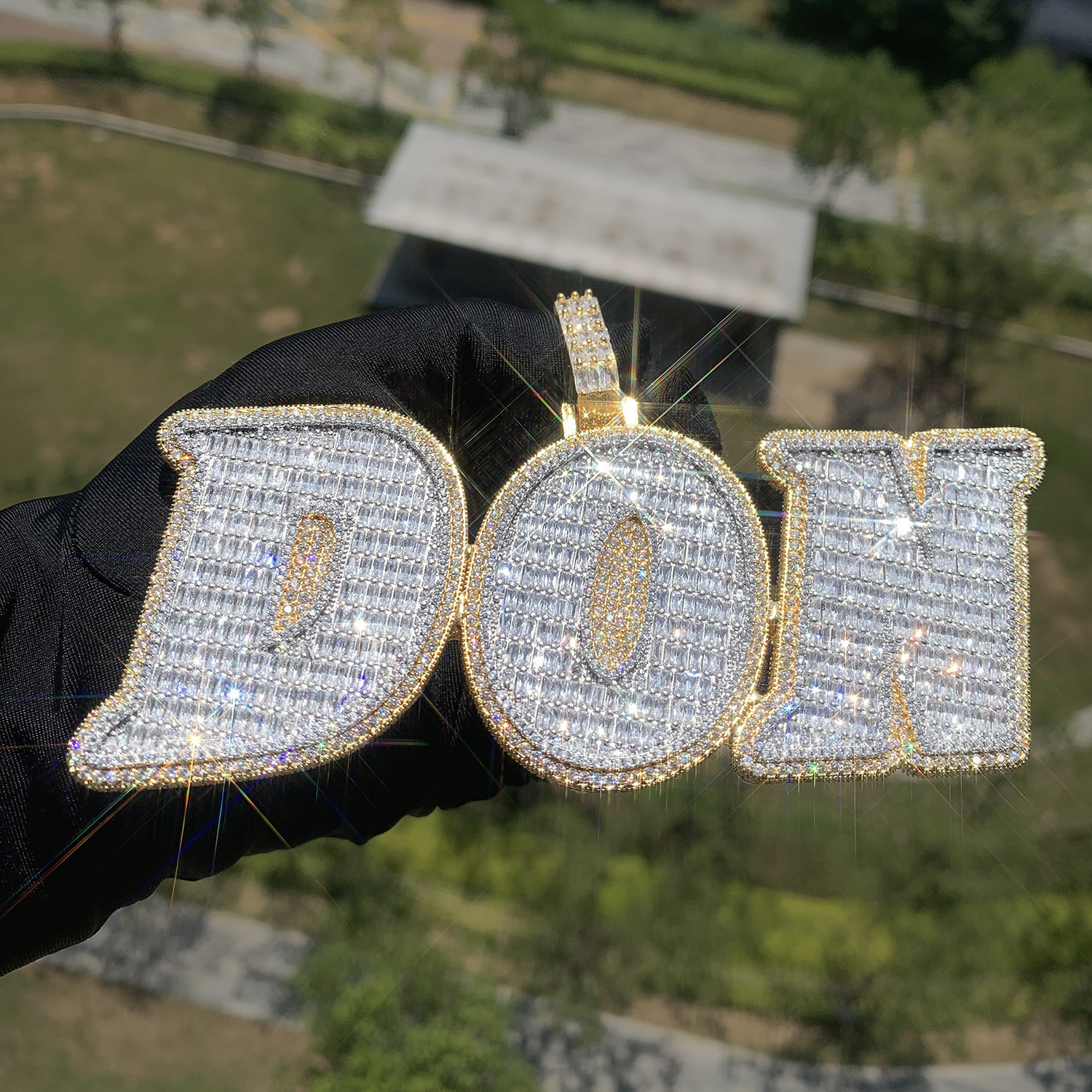 Aokaishen Custom Name Pendant Men Hip Hop Necklace Iced Out Zircon Personalized Silver Color Chain Charms Luxulry Jewelry 250220