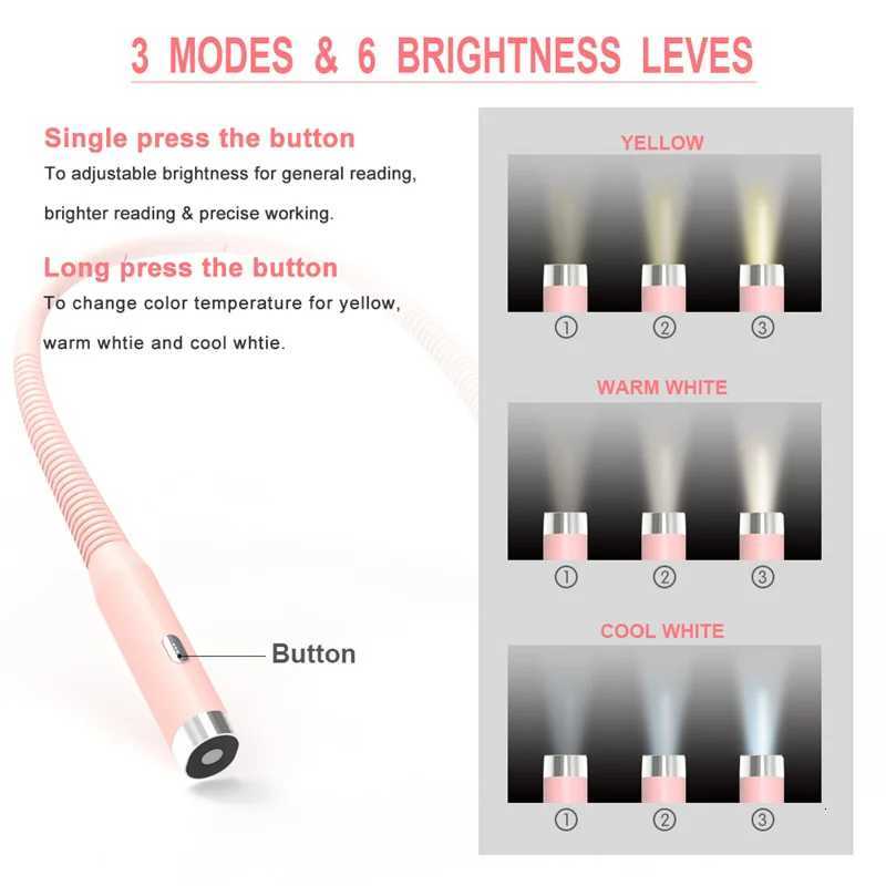 Led Rechargeable Neck Light 3 Modes Hug Reading Lamp Portable Book Light Novelty Flashlight Book Lamp Night Light Neck Light M251120
