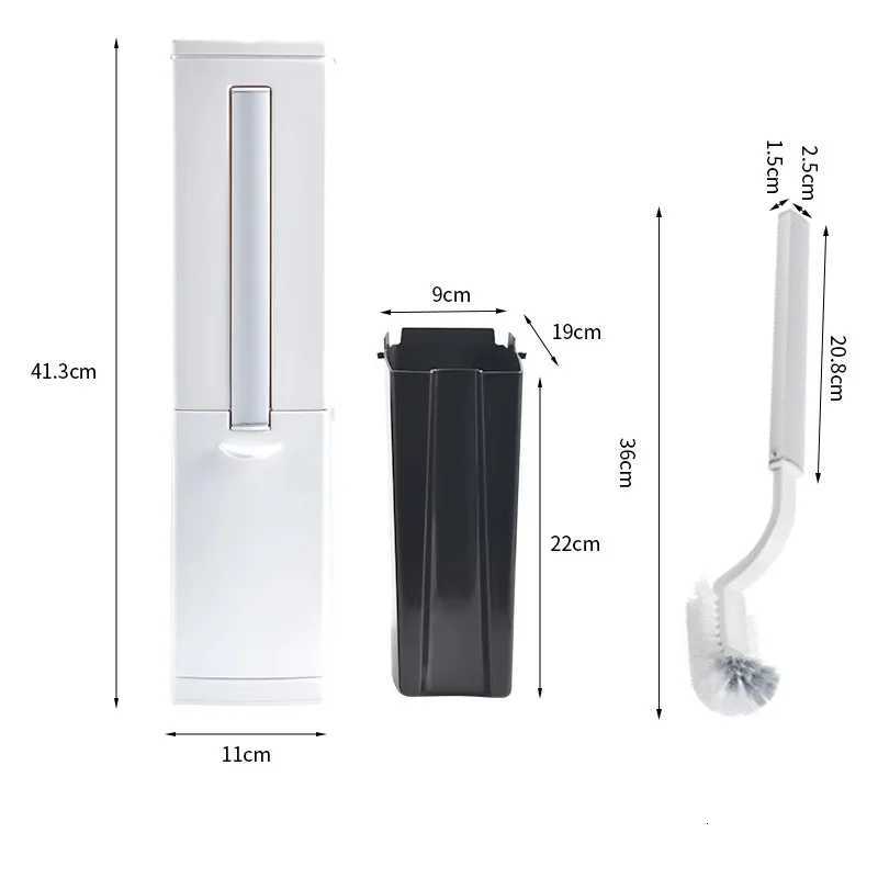 Garbage Bin Toilet Brush Set for Narrow Designkitchen Trash Bin Bathroom Trash Can Belt Toilet Brush Household Cleaning Tools C251120