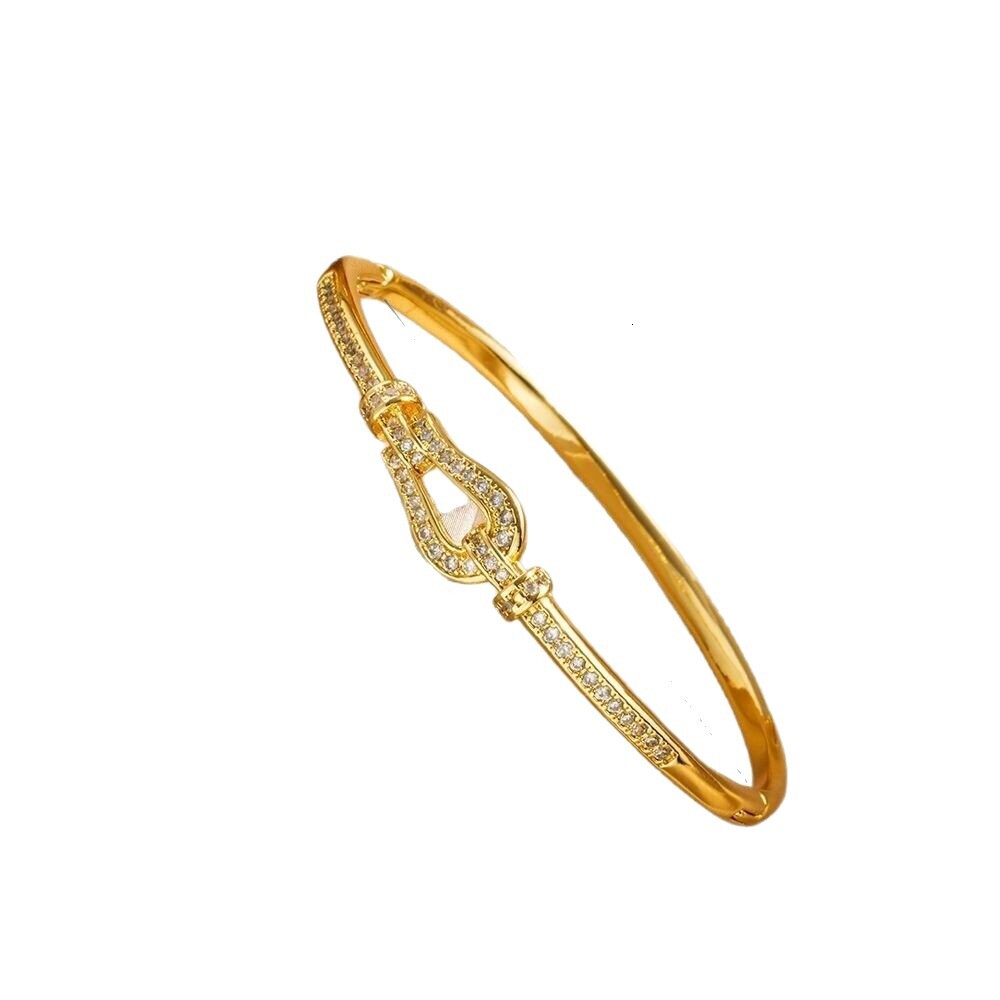 Luxury Brand Designer Jewelry European And American High-End Celebrity Style Micro-Inlaid Horseshoe Bracelet Niche Design Light Luxury Fashion Bracele