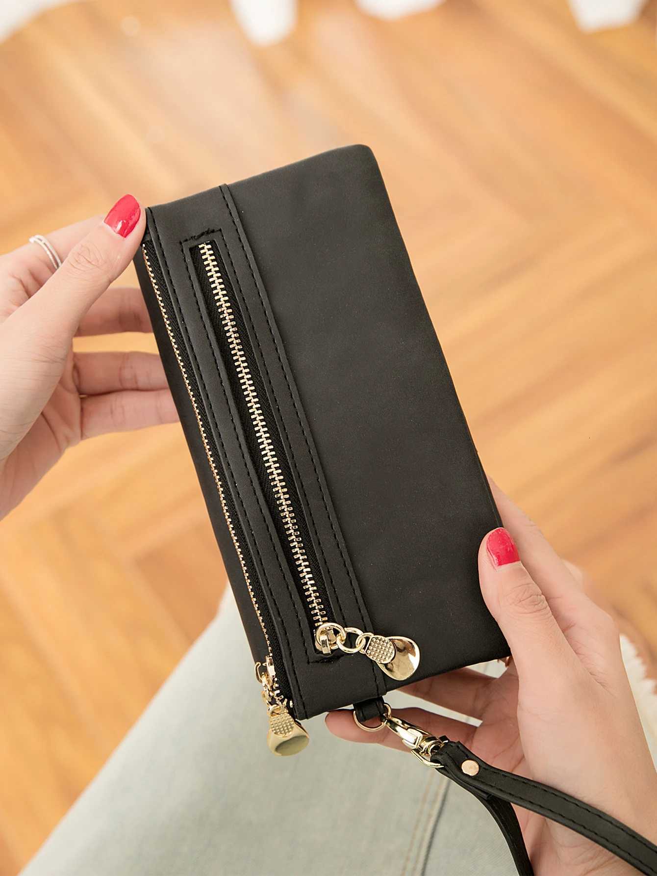 Classic Vintage Womens Long Wallet Simple Double Zipper Large Capacity Handbag PU Leather Multi-Card Slot Credit Card HolderW251120