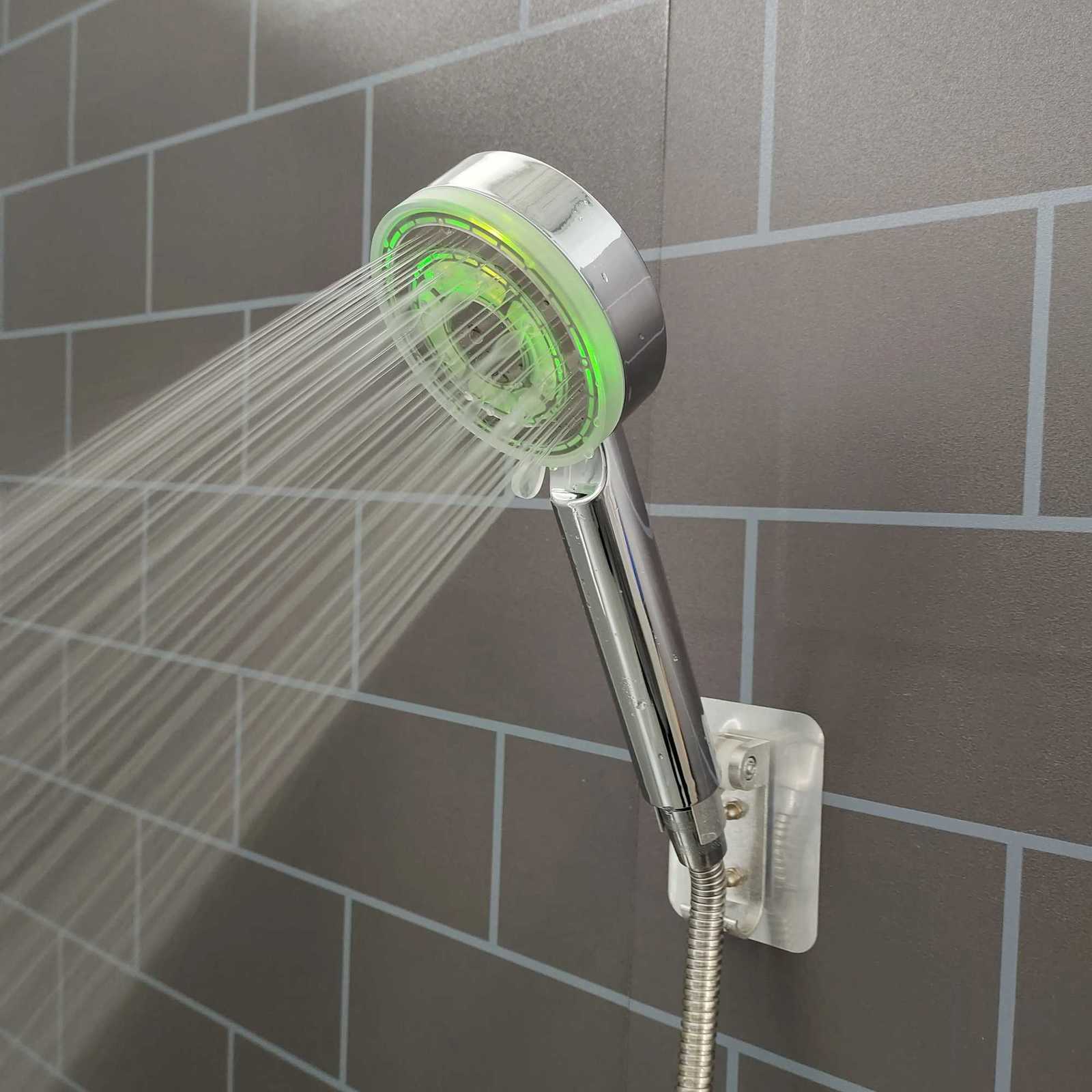New LED 5 Modes Shower Head Rainfall SPA Temperature Control Shower Pressurized Water Saving 3/7 Colors Handheld Bathroom ShowerM251120