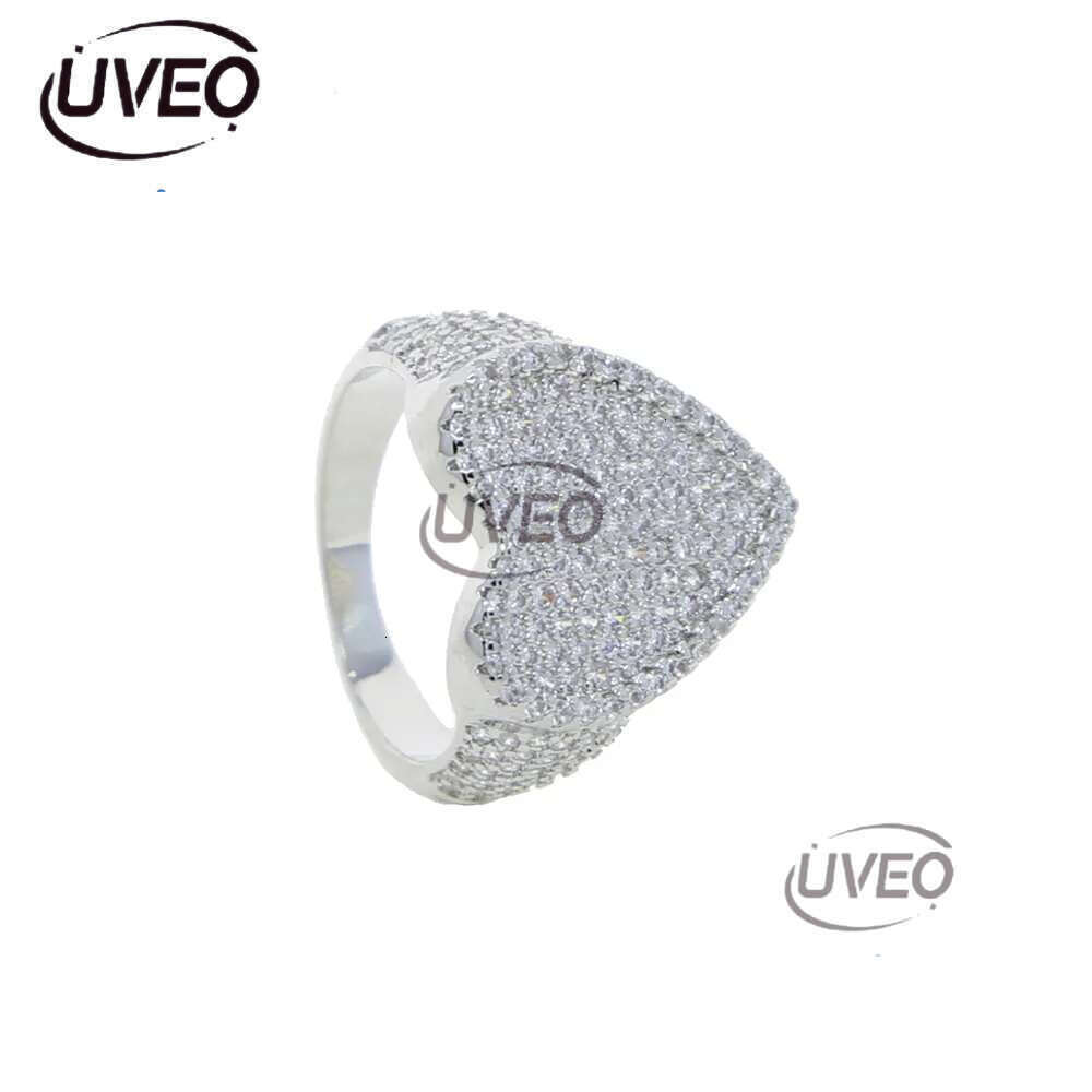 Luxury designer Colored Ring Ice Out VVS Moissanite Ring Hip Hop Punk Rap Women Jewelry with FREE shipping
