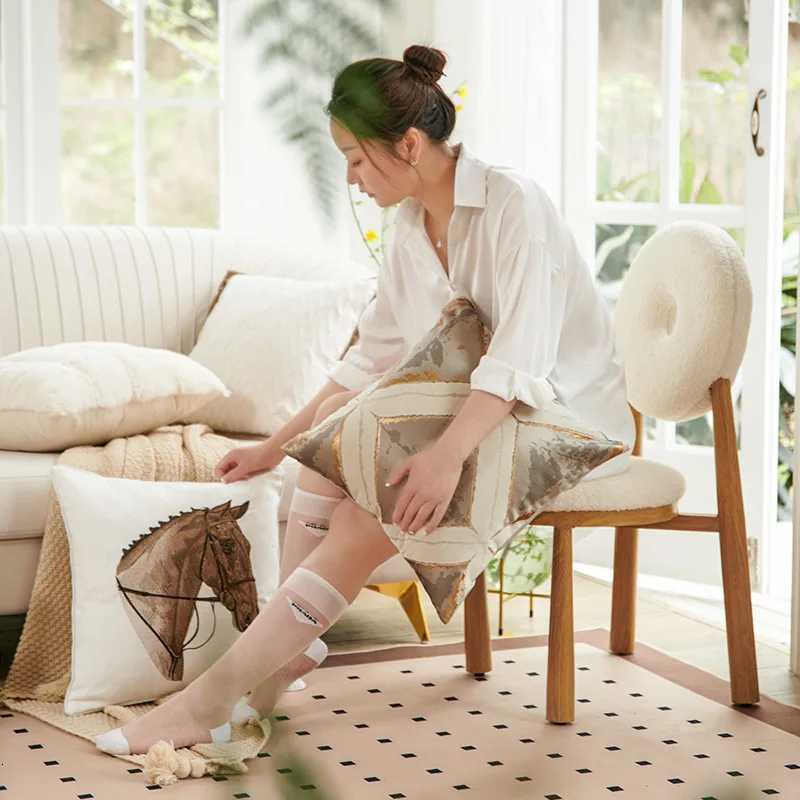 Pillow Case Ivory Cushion Cover Cases 45x45 Geometric High Precision Jaquard for Home Decoration Sofa Luxury Covers Decorative C251120