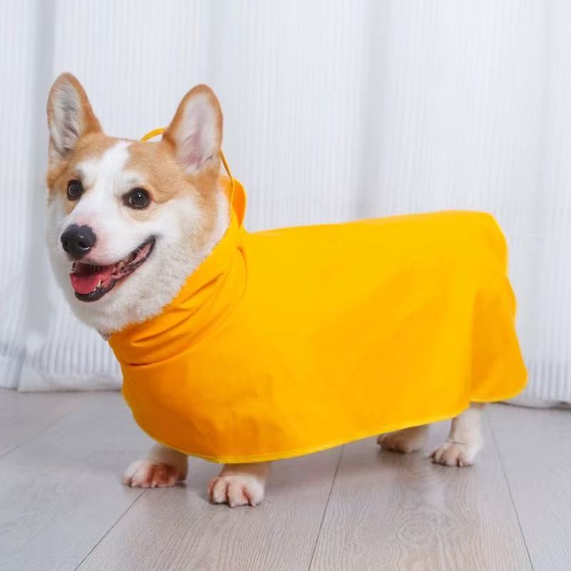 T0009 dog raincoat Teddy Corgi small dog special four-legged full-cover rainy day anti-dirty waterproof clothing cloak pet supplies