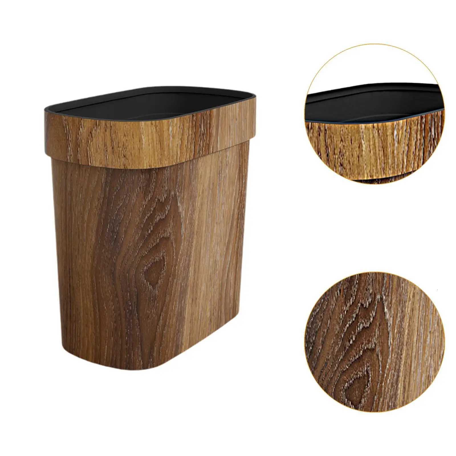 Slim Trash Can Rectangular Trash Bin with Open Top Kitchen Bin Garbage Bin for Bedroom Bathroom Study Room Living Room C251120