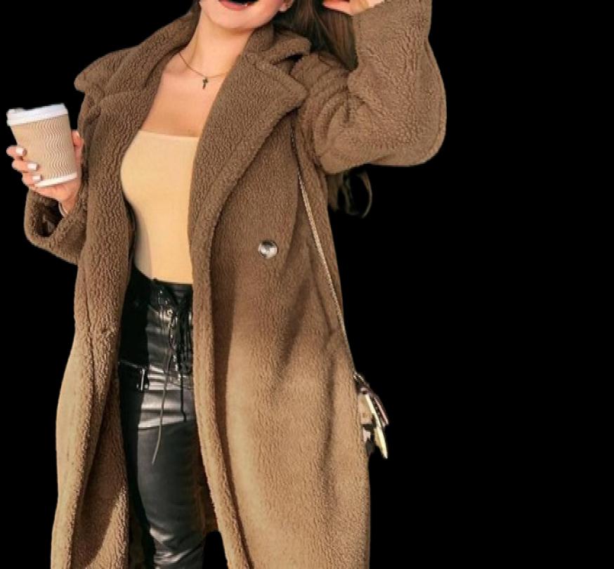 Pink Long Teddy Bear Jacket Coat Winter Thick Warm Oversized Chunky Outerwear Overcoat Women Faux Lambswool Fur Coats9738978