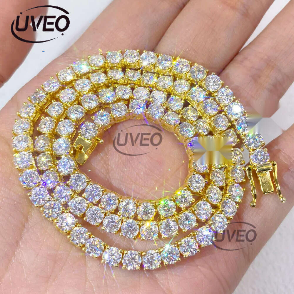Hot Sale Hip Hop Iced Out Jewelry Fashion Dia Necklace S Sier 2MM 3MM 4MM 5MM Vvs Moissanite Tennis Chain