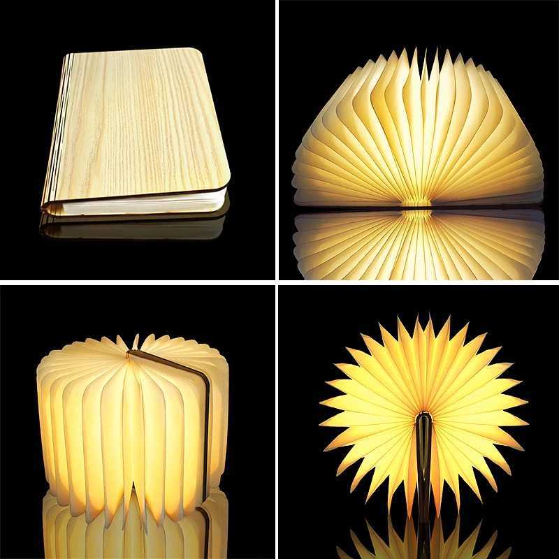 New Folding Book Lamp LED Rechargeable 3-Color Night Light Birthday Gift Luminous Book Table Lamp Bedside Lamp Ambient Light M251120