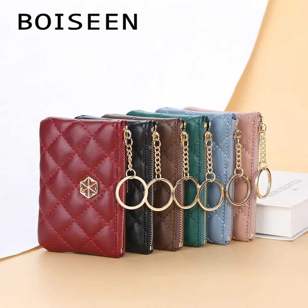 Ultra Thin Card Holder for Women Solid Color PU Mini Wallet No RFID Slim Pocket Purse with Coin Zip PocketW251120