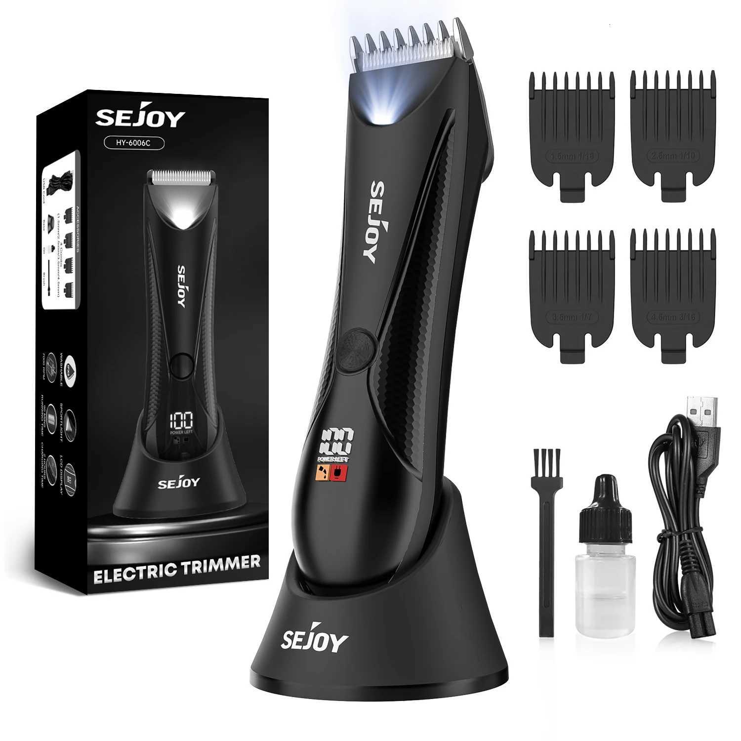 Sejoy Body Hair Trimmer for Men Bikini Electric Trimmer Groin Body Shaver Groomer Arm Beard Razor RechargeableT251120