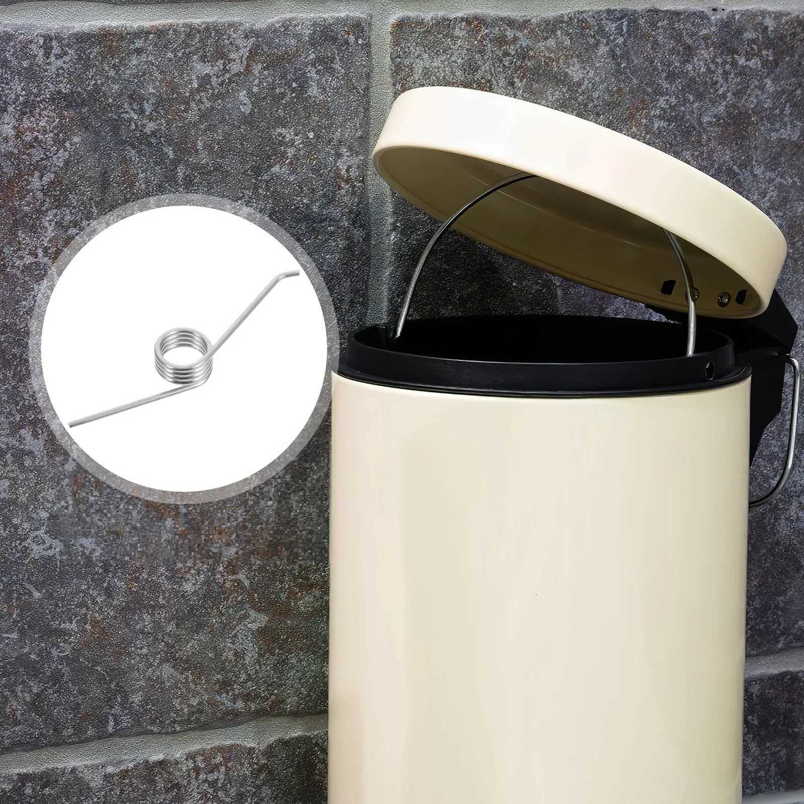 4 pcs Trash Can Lid Torsional Spring Replacement For Waste Bin Repair Metal Spring Easy Install Home Trash Can Accessory C251120