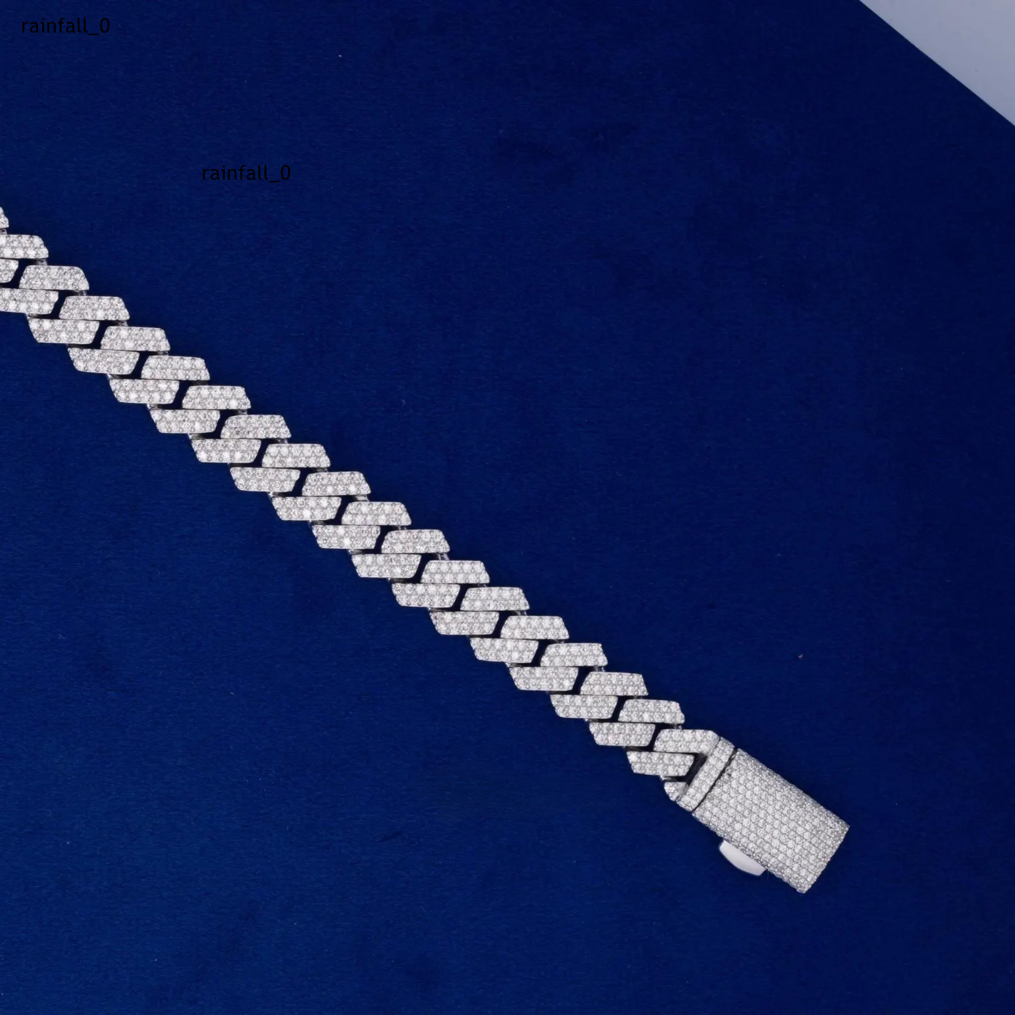 10mm 925 Silver Straight Edge Moissanite Cuban Chain GRA Certified Box Clasp Lock Luxury Christian 2-Line for Wedding Gift