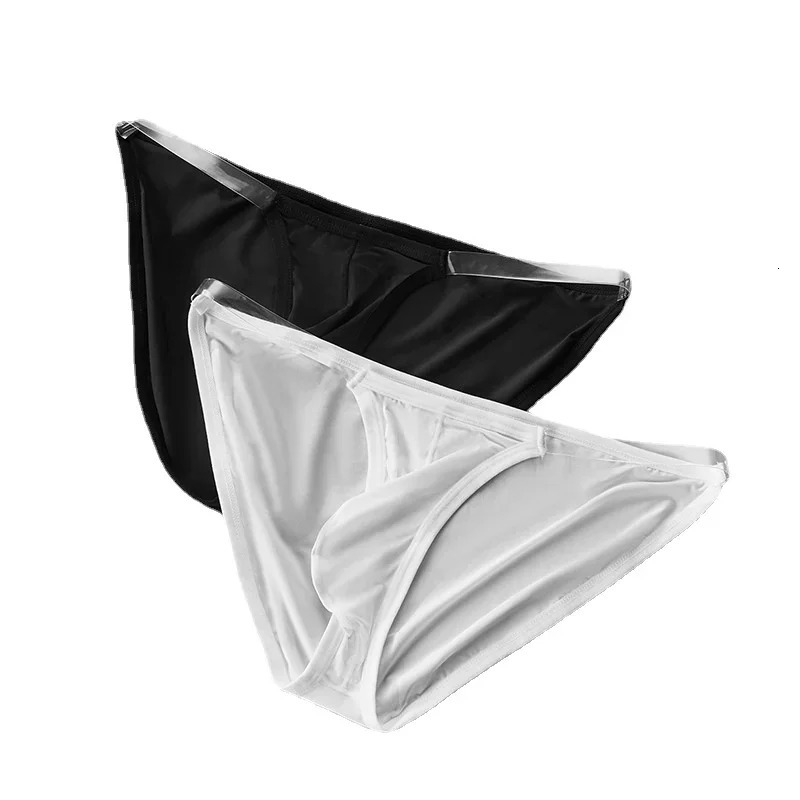 GTOPXMAN Mens Underwear Sexy Transparent Fabric Low Waist Breathable Thin Silk 250417