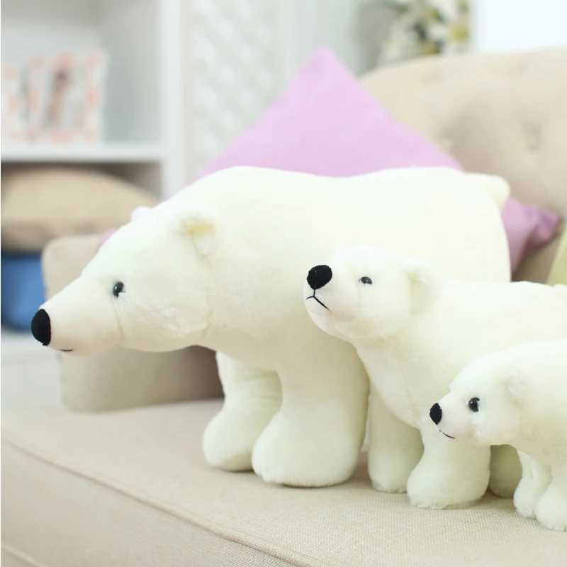 20/25/35/45cm Super Lovely Polar Bear Family Stuffed Plush Placating Toy Pure White Bear Soft Fabric Doll Gift for Children G251120