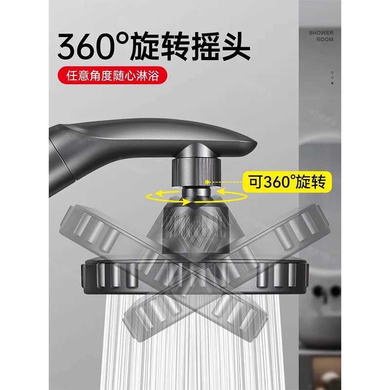 New Big Panel High Pressure Shower Head Hand Spray/Top Spray Dual-Purpose One-Key Stop Water Sprayer Bathroom AccessoriesM251120