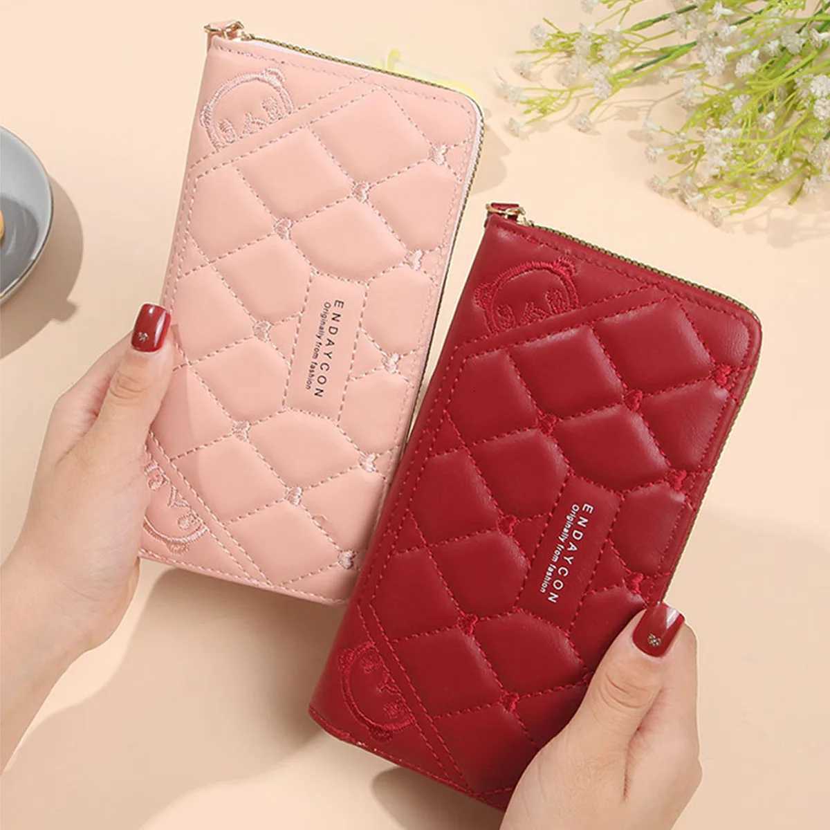 Ladies Long Pure Color Wallet Card Holder High-End Feelings Cross-Border Zipper Clutch HandbagW251120