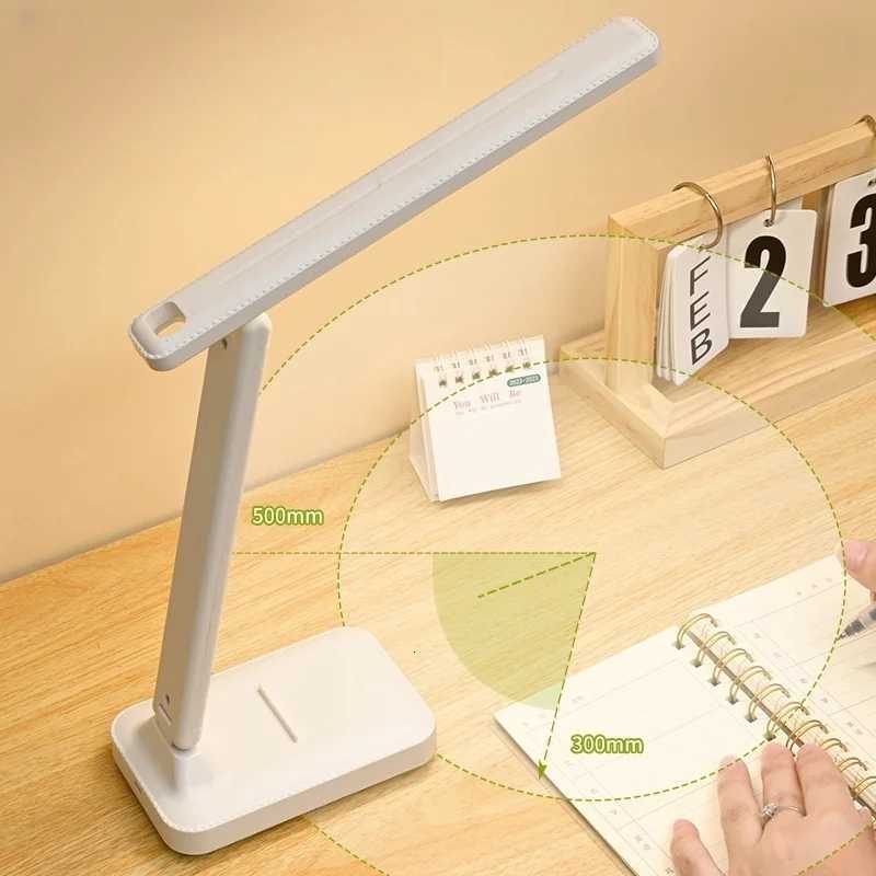 LED Table Lamp Eyes Protection Touch Dimmable LED Reading Light Student Dormitory Bedroom Reading USB Rechargable Desk Lamp M251120