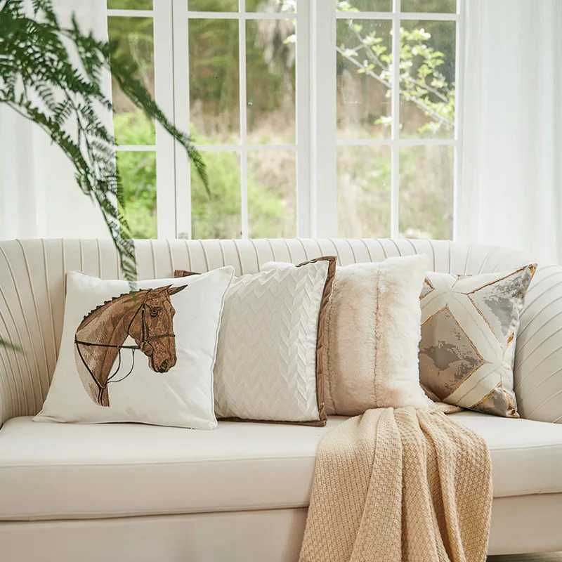 Pillow Case Ivory Cushion Cover Cases 45x45 Geometric High Precision Jaquard for Home Decoration Sofa Luxury Covers Decorative C251120