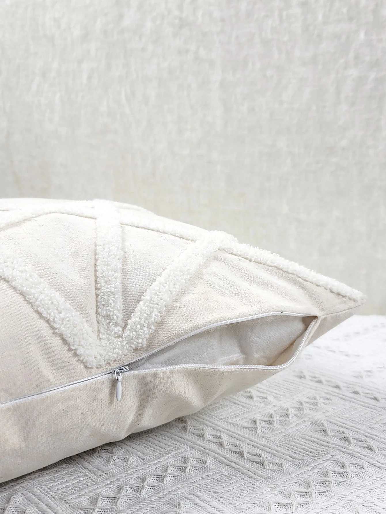 Pillow Case 1pc Geometric Pattern Tufted Cushion Cover Without Filler Modern Throw Cover For Living Room Couch Sofa Home Decor C251120