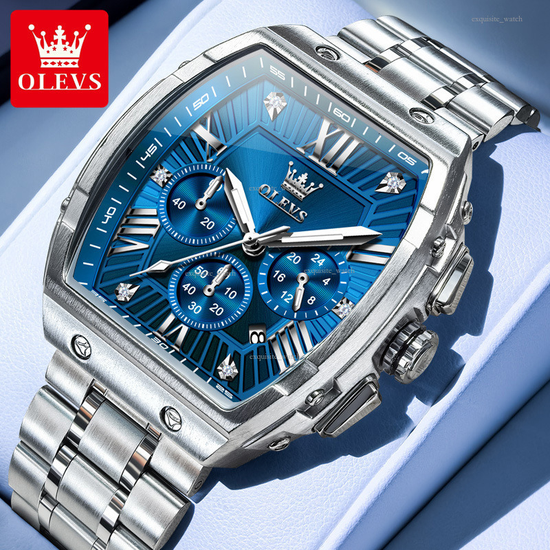 OLEVS Designer Men's Watch Bucket Multi-functional Best-selling Waterproof Steel Band Quartz Men's Gold Luxury Watch Free Delivery And Whole