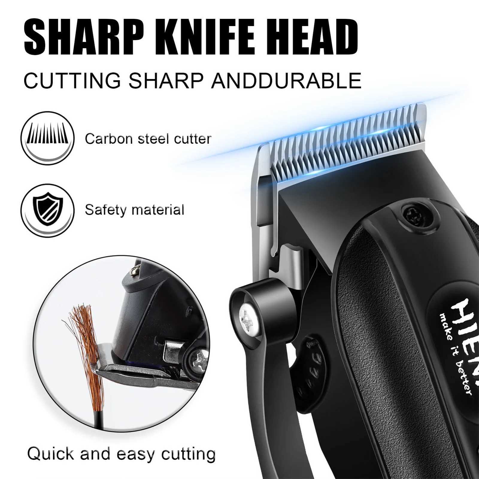 HYN-222 Professional Hair Clippers 5V1A Rechargeable Hair Trimmer Stainless Steel Blade Black Washable Head For Men Styling ToolT251120