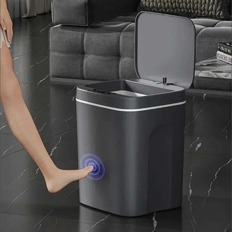 Intelligent Garbage Bin Sensing 16L Waterproof Smart Home Garbage Bin Lid Automatic Household Cleaning Tools Accessories C251120