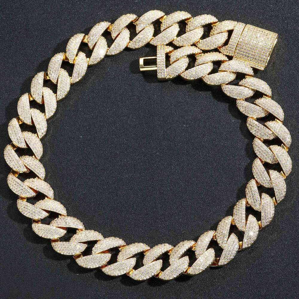 Luxury designer 22mm Bubble Cuban Chain Hip Hop 5 row Ice out vvs Moissanite Necklace Men's Necklace with free shipping