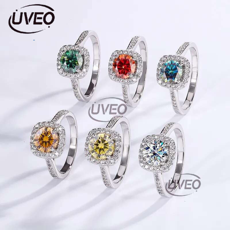 rings for women sterg sier 1CT 2CT 3CT VVS moissanite pass dia tester love daughter engagement nail ring designer jewelry