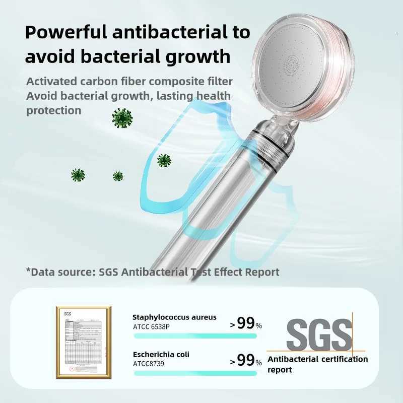 Filter Shower Head Pressure Purification Water Saving Handheld Bathroom Shower Nozzle Bath Showerhead Filtered WaterM251120