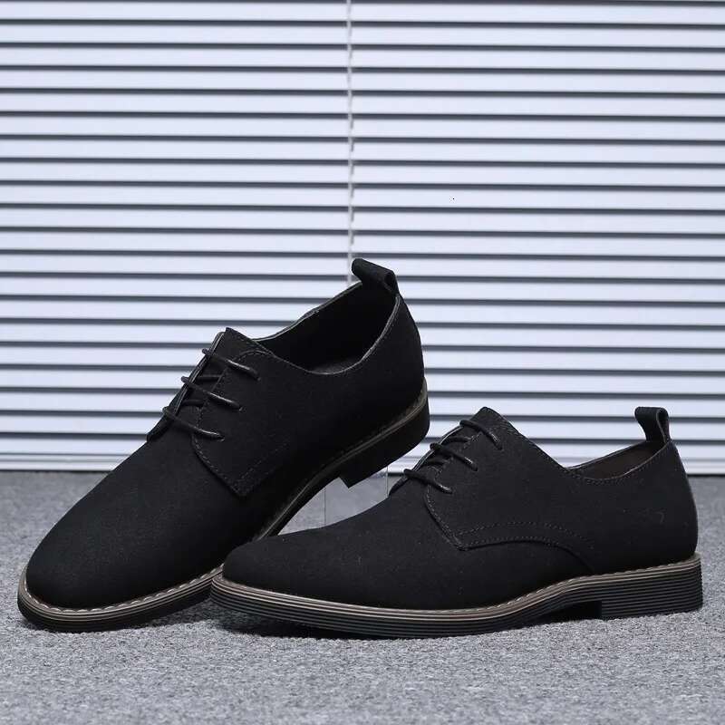 Mens Dress Shoes Legitimate Leather Shoe PU Suede Casual Men Designer Social Male Black Business Man Men's Wedding Summer