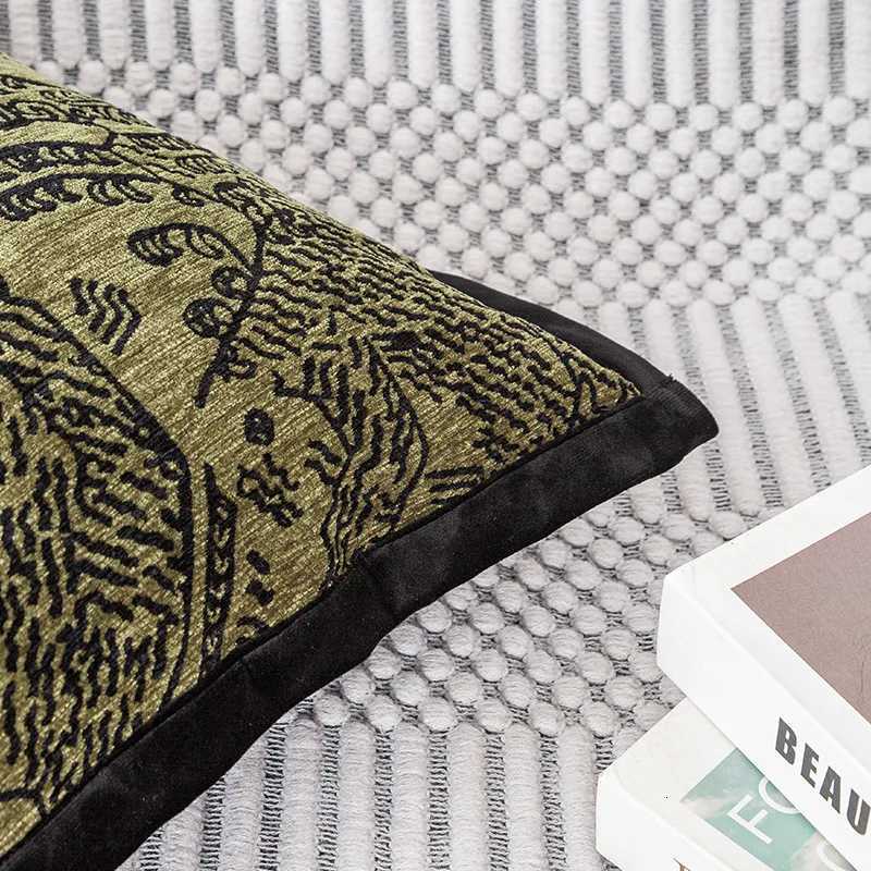 Pillow Case Chinese Style Luxury Cushion Cover 45x45cm Maillard Decorative Case Brown Leopard Ethnic Living Room Home Decor Sofa Bed C251120