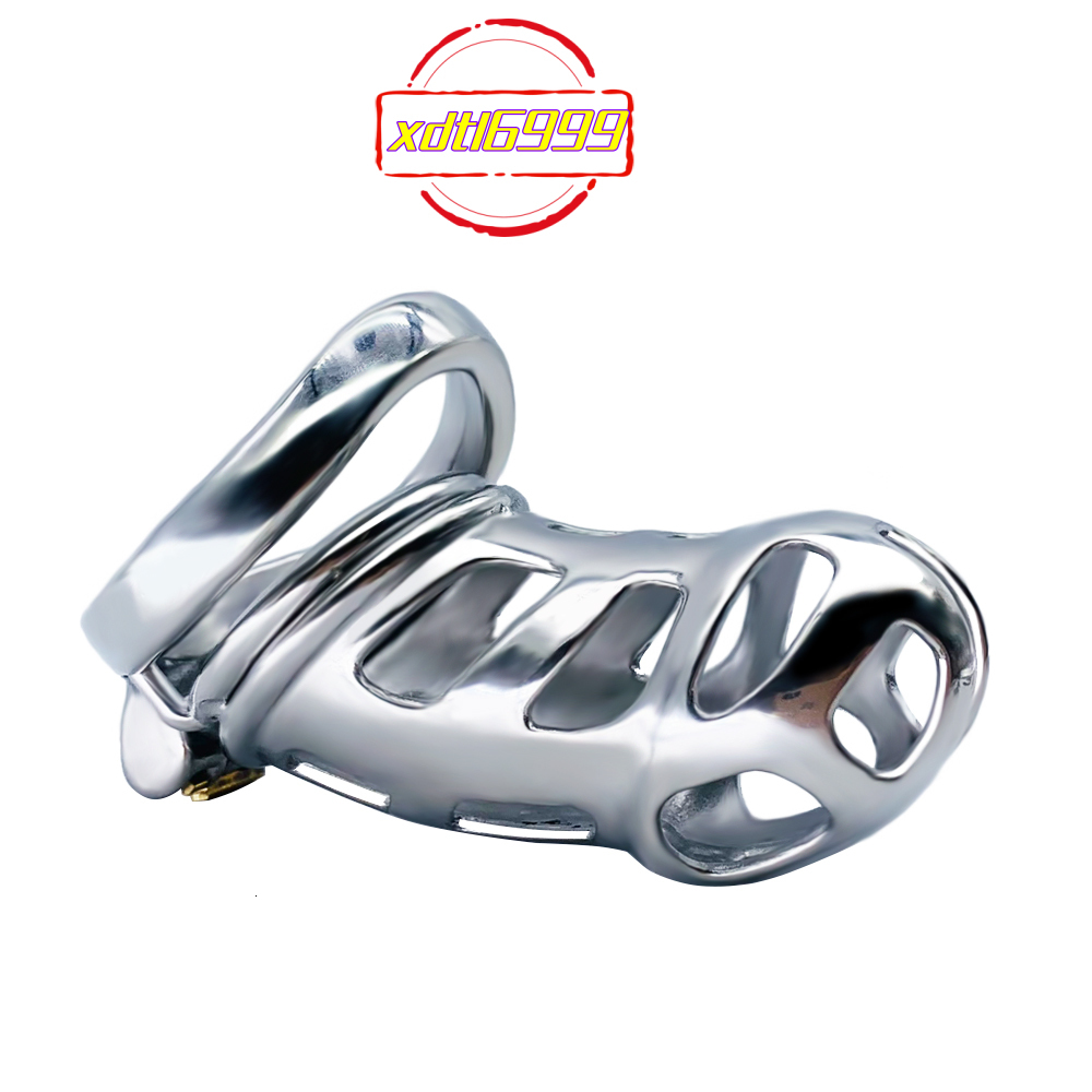 FRRK Penis Lock Male Chastity Device Hole Design Cock Cage for Sissy Gay BDSM Chastity Cage Penis Lock Sex Toys for Men